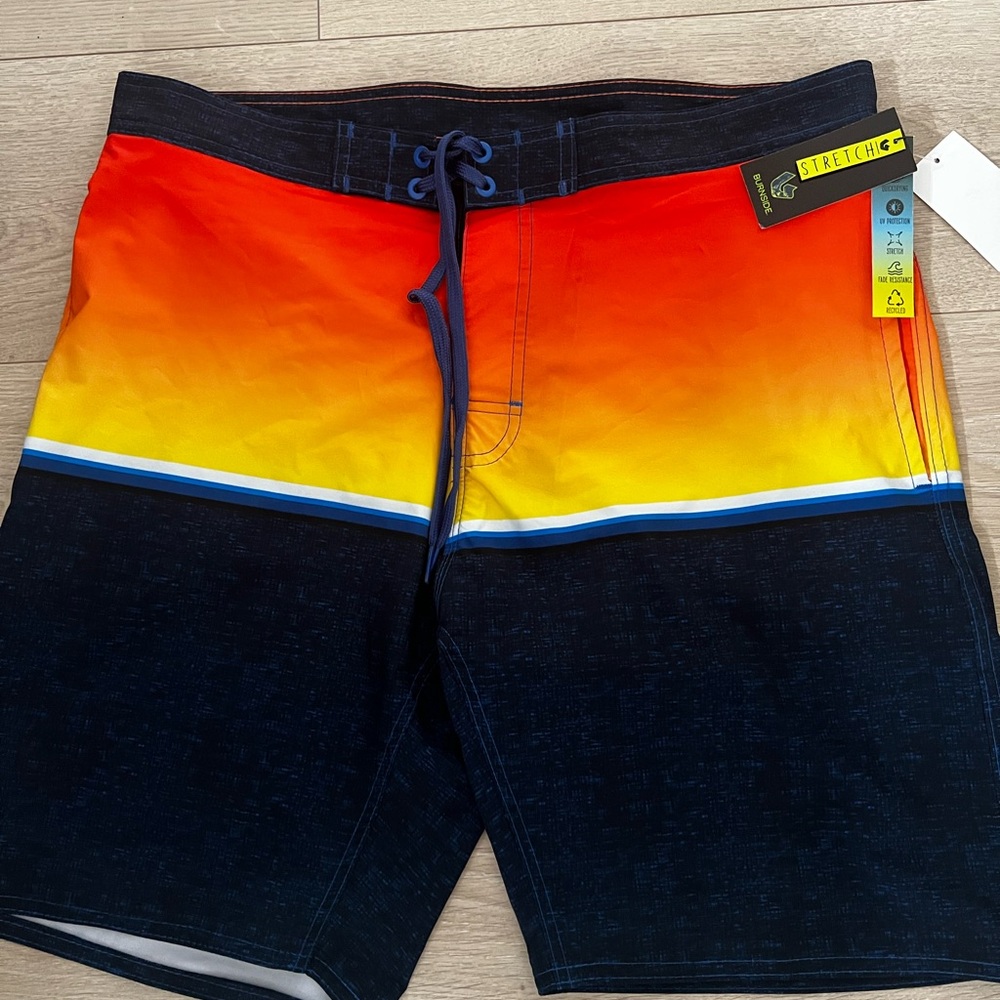 Burnside Gradient Black and Orange Board Shorts